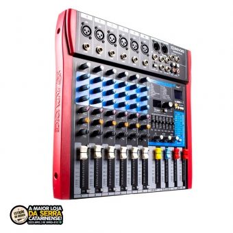 Mesa De Som Soundvoice 6 canais MS 602 EUX Usb-Efeito-Eq Grafico MS602 EUX