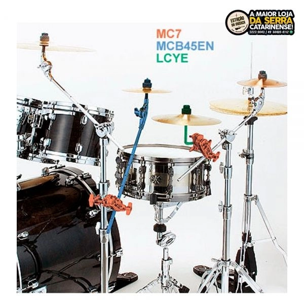 Extensor de prato Tama LCYE equipado com a borboleta Quick-Set-Mate Cymbal