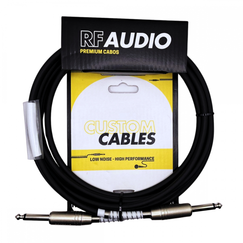 CABO RF AUDIO INSTRUMENTO P10/P10 VIOLAO GUITARRA BAIXO 3MT - Branco