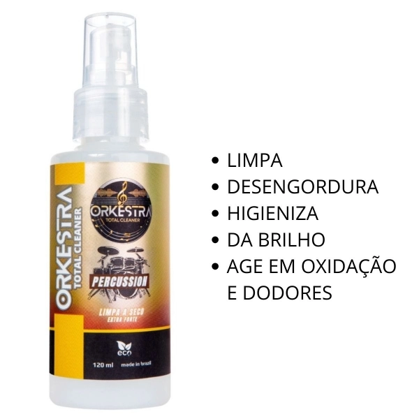 LIMPADOR ORKESTRA TOTAL CLEANER LIMPA SECO 120 ML PERCUSSION