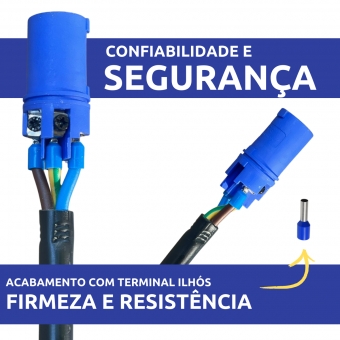 CABO DE FORÇA ENERGIA AC POWERCON 3X2,5MM 2P+T2  3MT