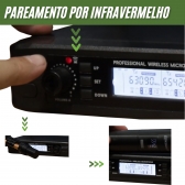 Microfone Profissional S/fio Duplo Multi Canal Lexsen Lm502m