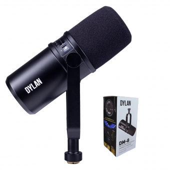 MICROFONE DYLAN DM-8 PODCAST CANTO XLR+USBC APP IOS+ANDROID